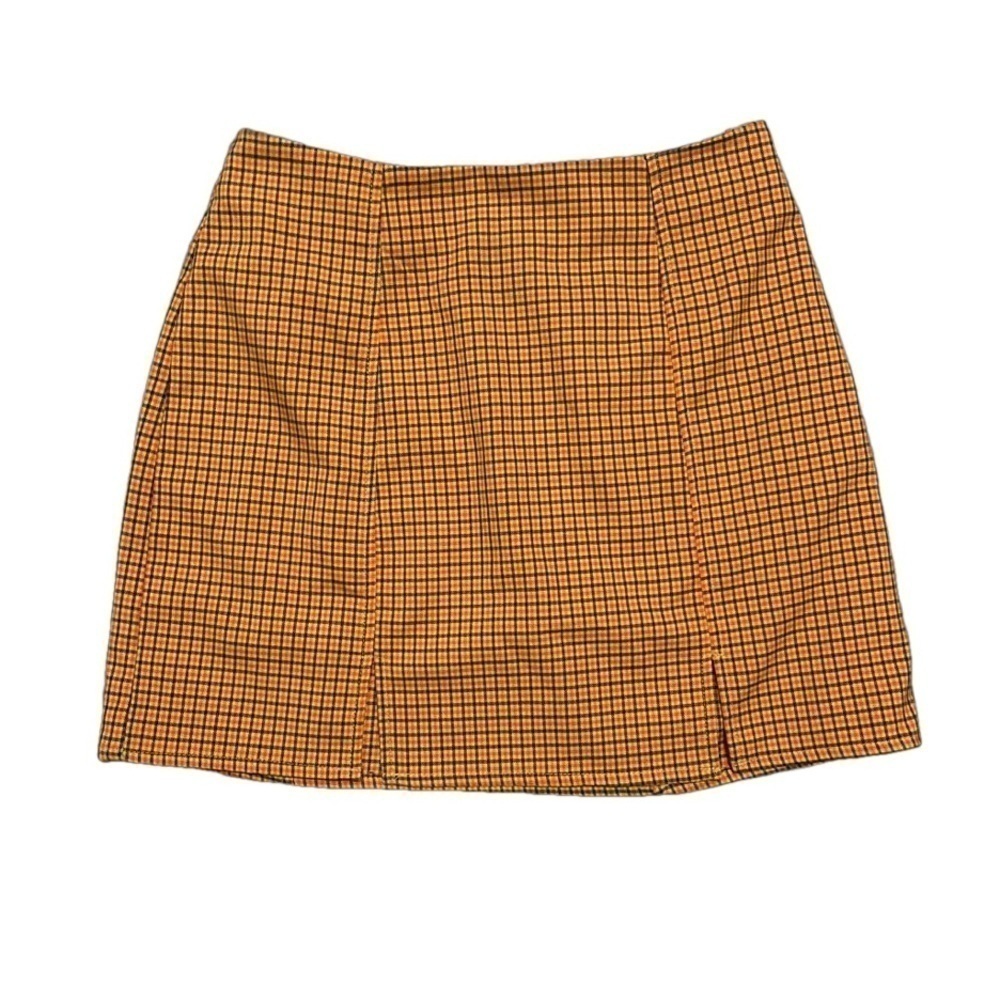 Urban Outfitters Yellow Orange Blue Venice Plaid Mini Skirt. Small. Like new!
